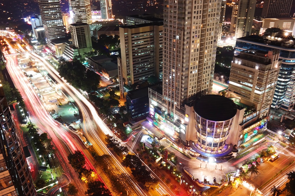 timelapse photograph of vehicles on road