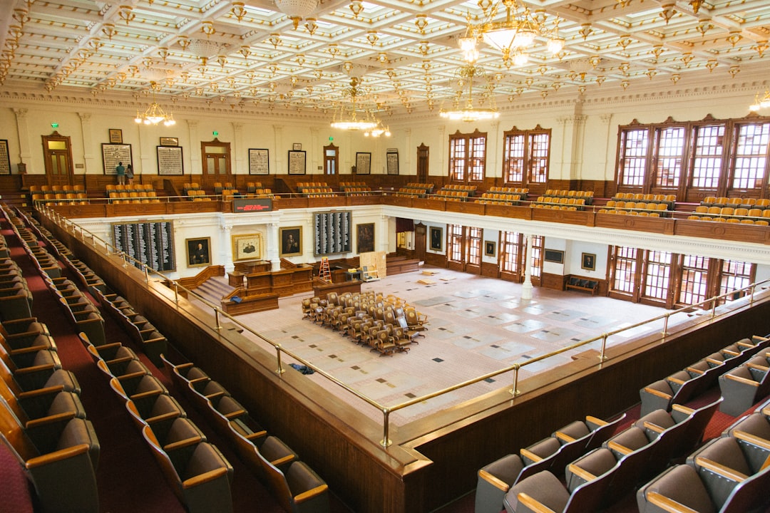 gray cushion chairs on white tile flooring, My brother and I were poking around the Texas State Capitol while the legisl