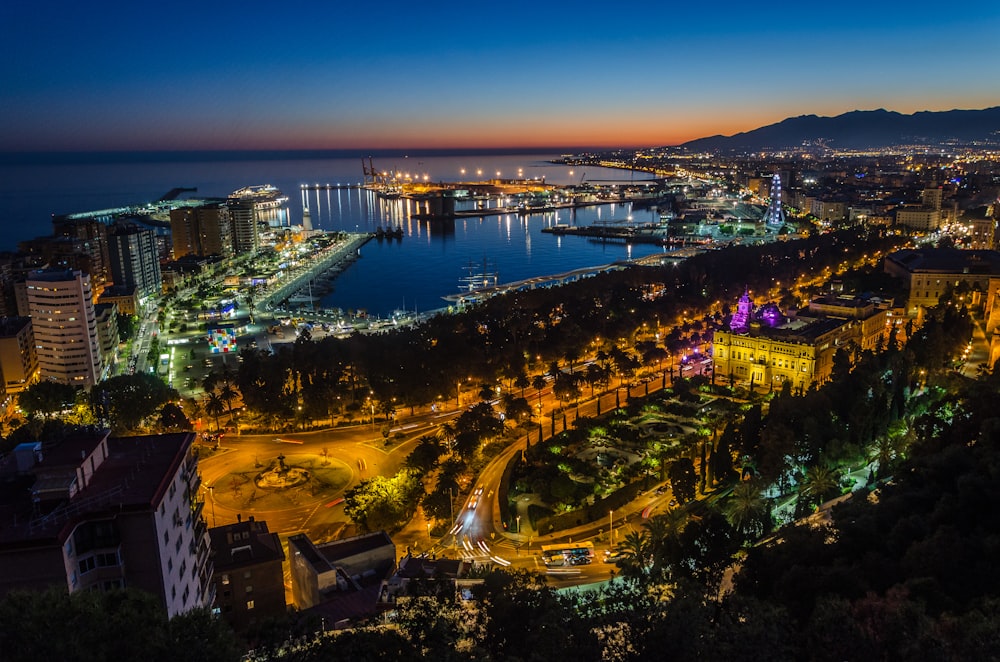 areal view of city during nighttime