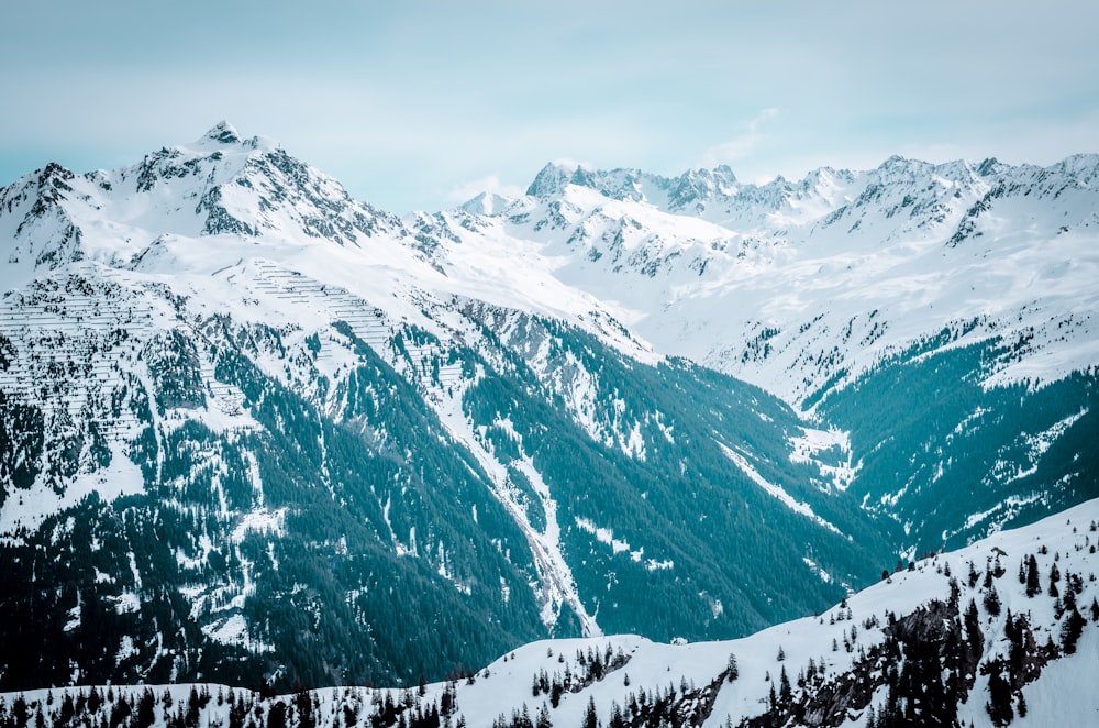 mountain alps under blue sky