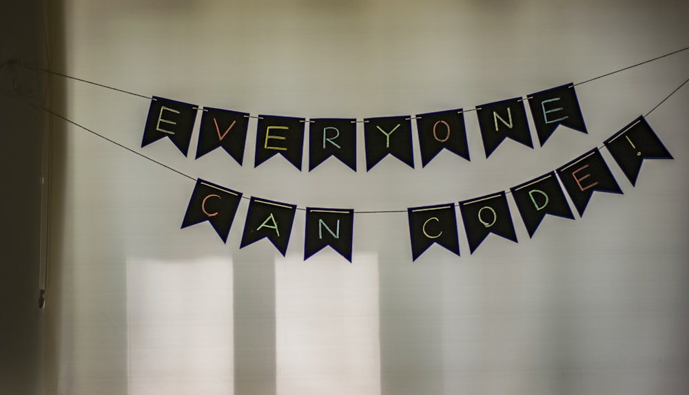 black bunting flags