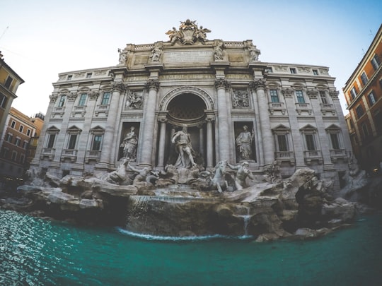 person taking picture of landmark structure in Trevi Fountain Italy