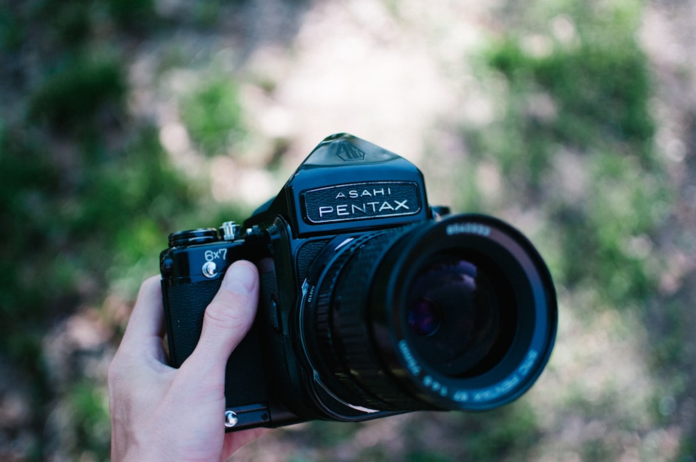 black Asahi Pentax SLR camera