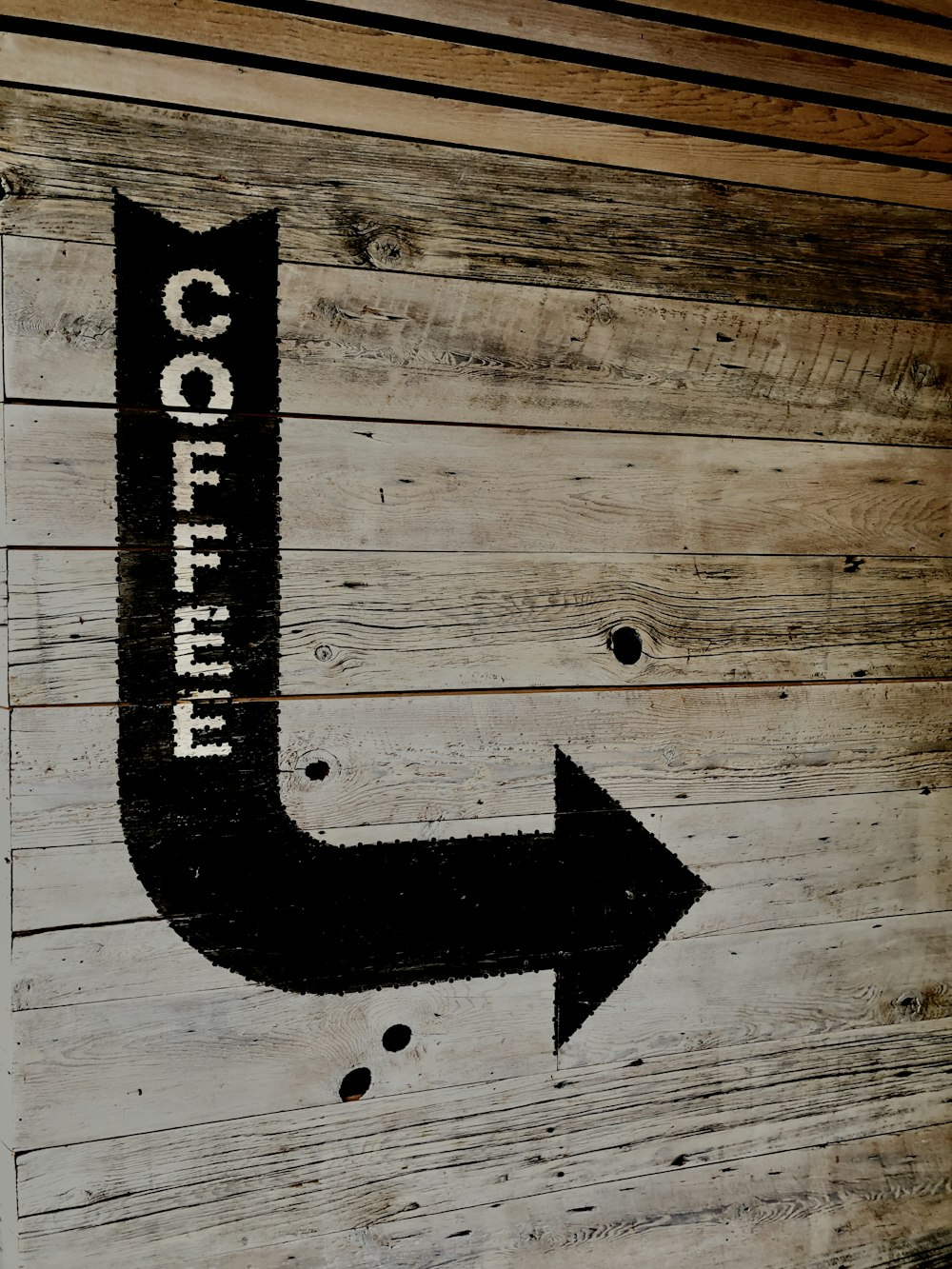 Kaffee Pfeil rechts Schild