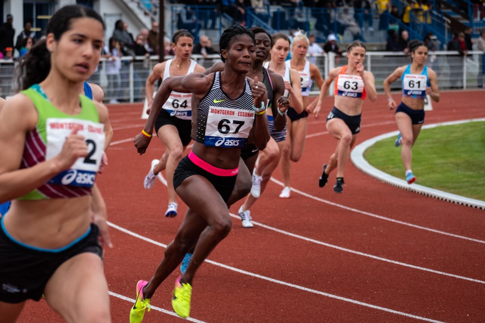 woman running competition