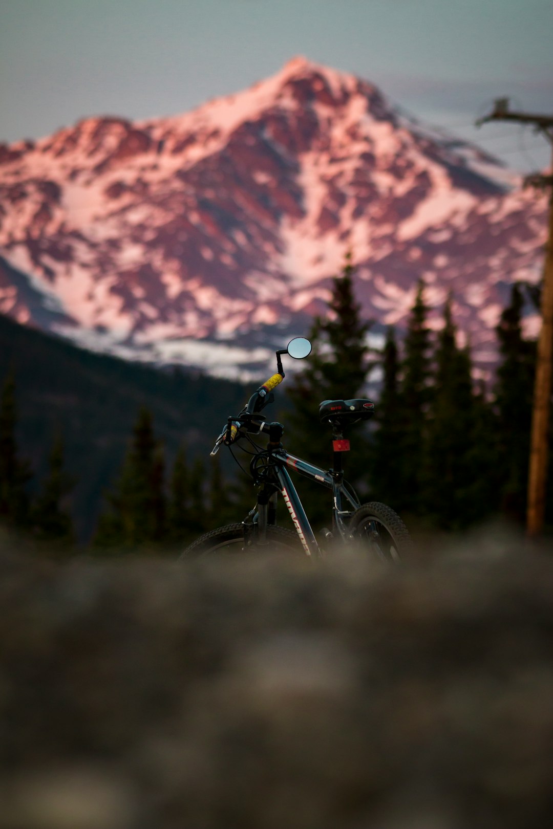selective focus photography of parked downhill bicycle