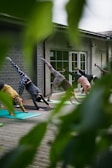 woman doing exercise routine