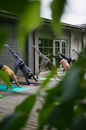 woman doing exercise routine