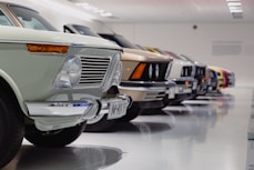 selective focus photography of assorted-color vehicles