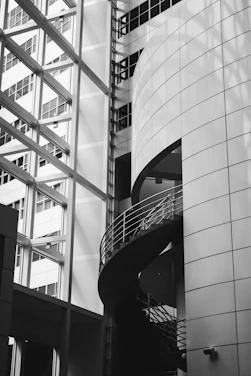 Modern luxury office space with golden accents and sleek architectural details.