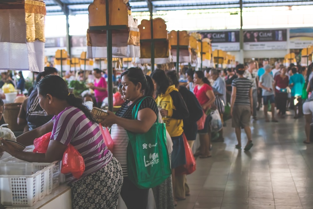 people inside the market