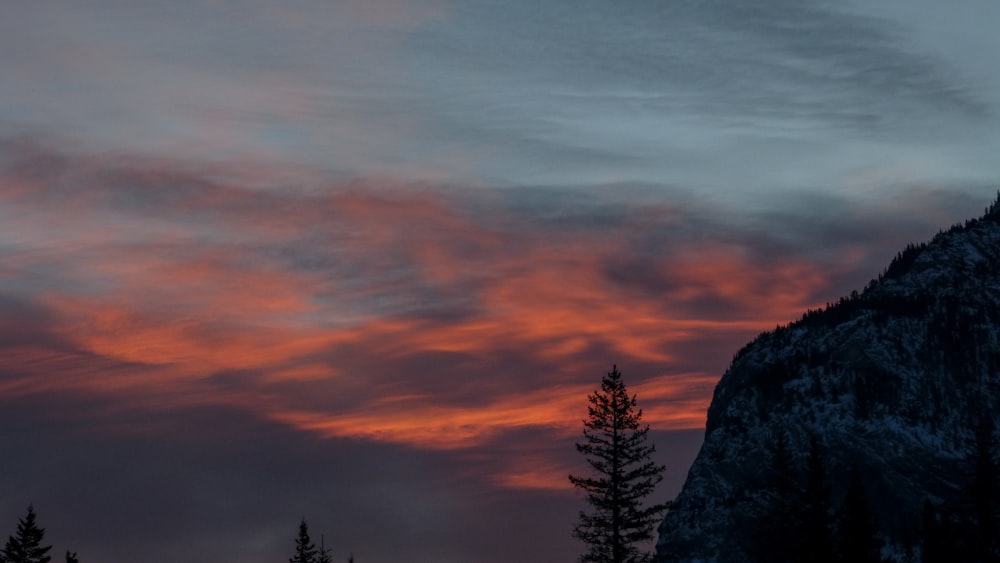 mountain during sunset