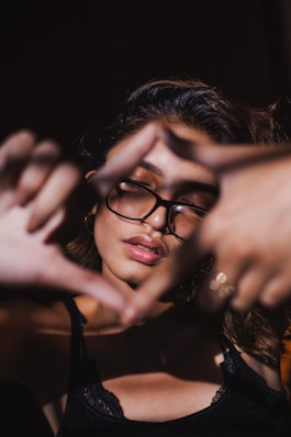 woman closed her eyes