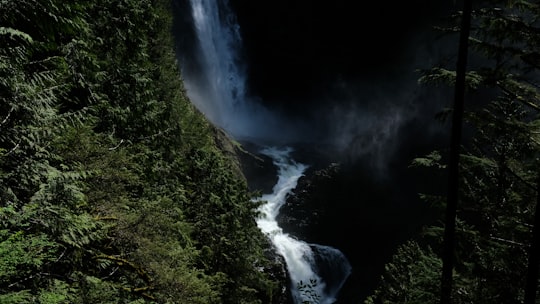 waterfall between mountain in Wallace Falls State Park United States