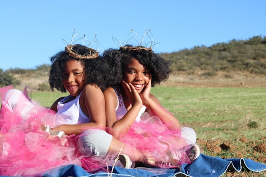 two girls wearing ballerina dress in California United States