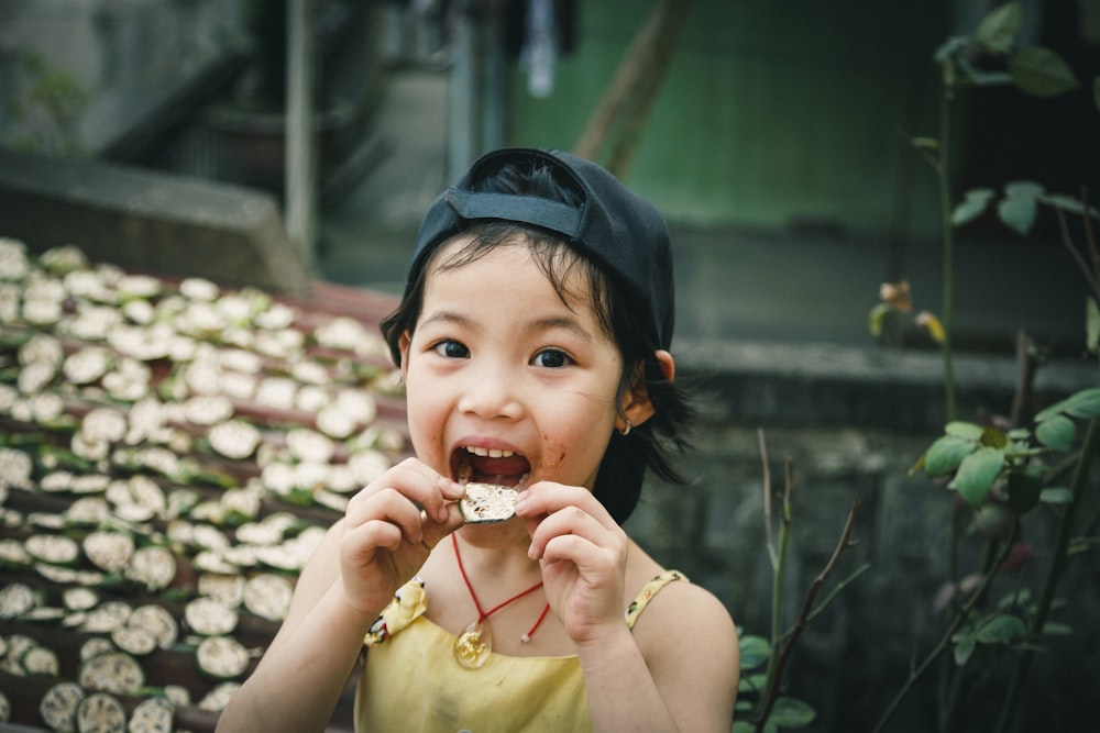 girl eating cookie