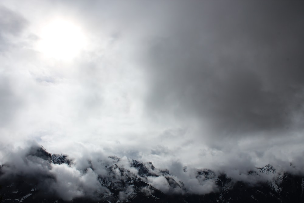 cloudy sky over alp mountain