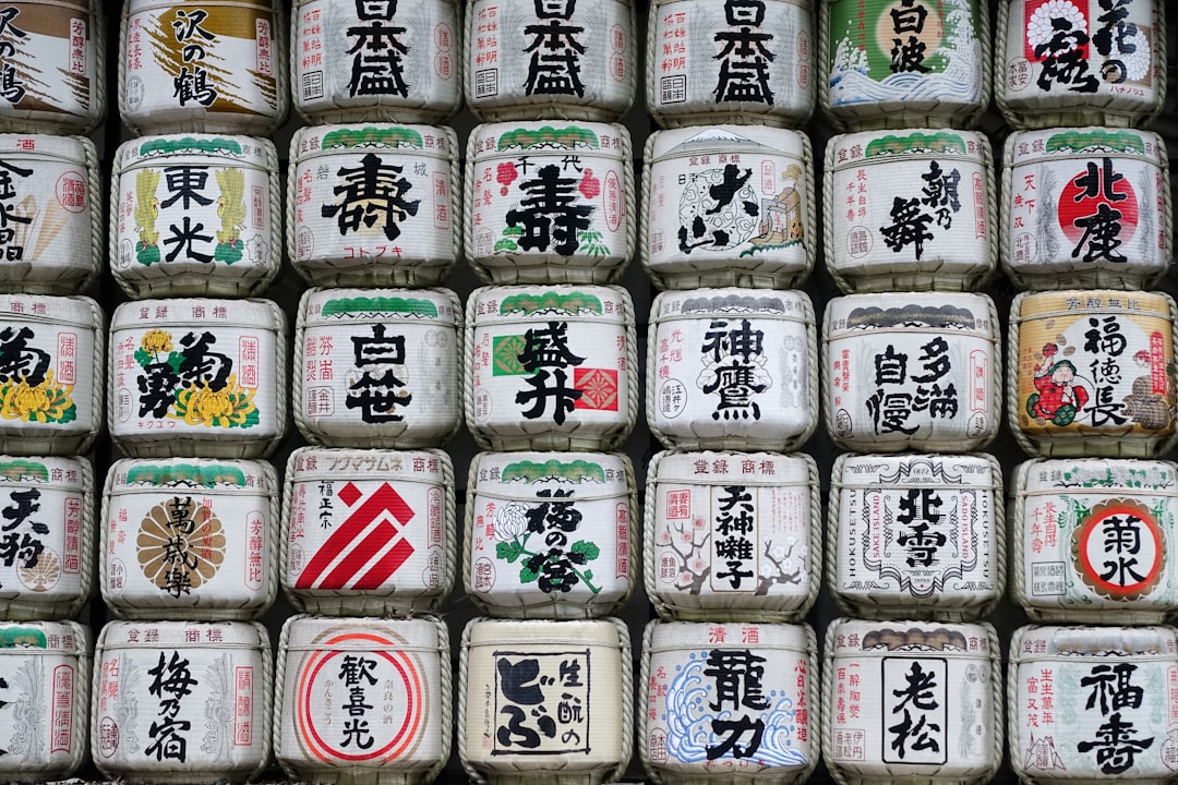 assorted-color kanji script text case, Japanese signs