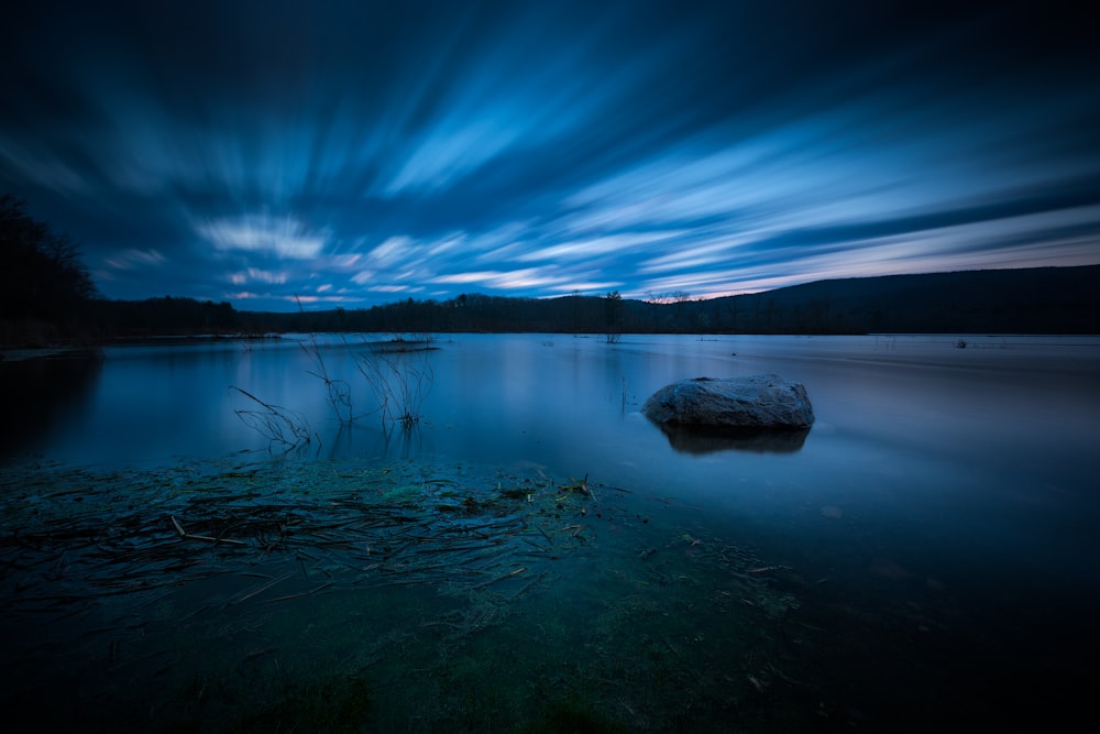 timelapse photograph of blue clouds