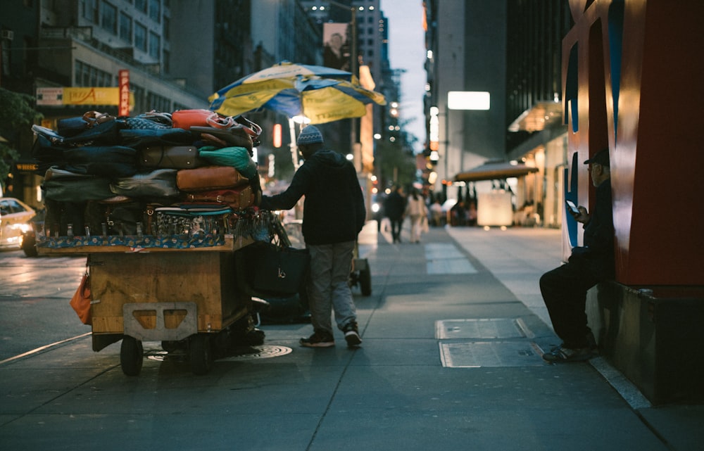 man standing on the street