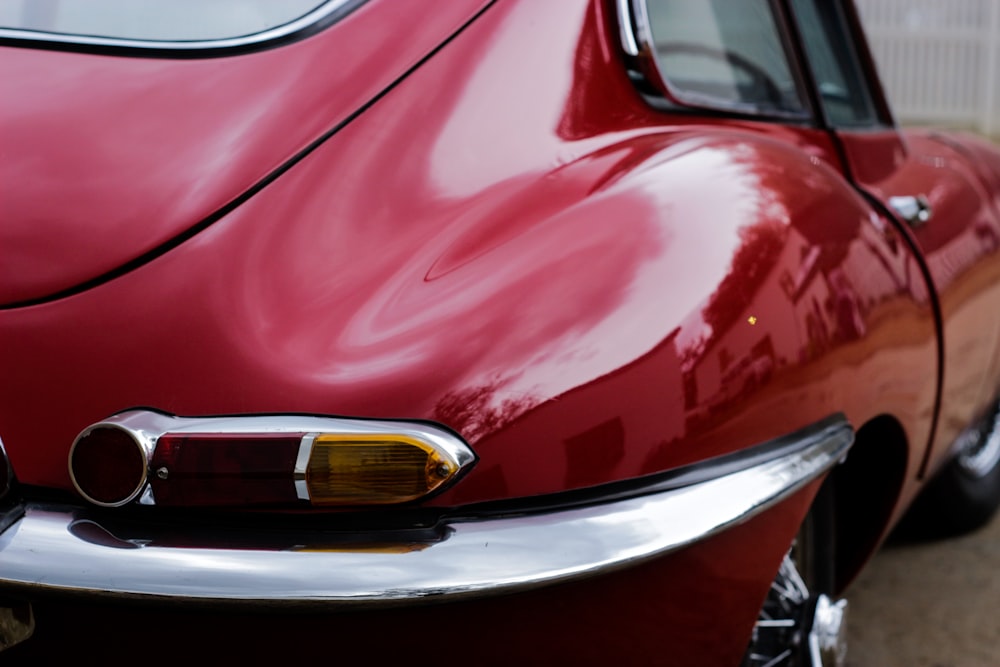 red car showing tail light