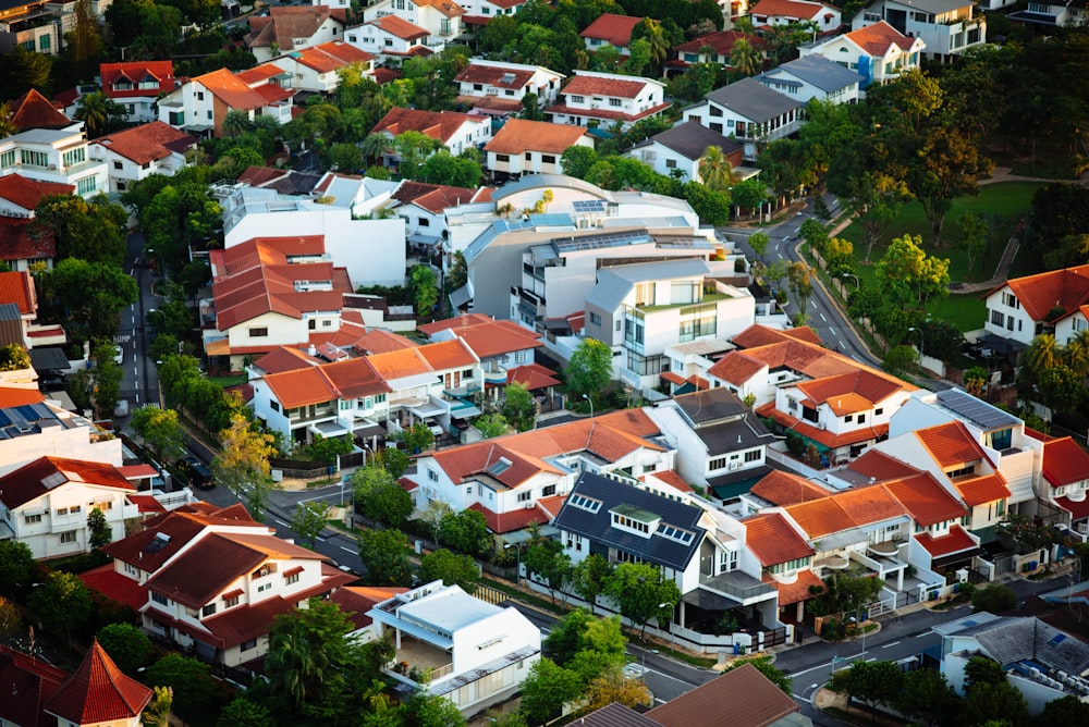 aerial photography of town