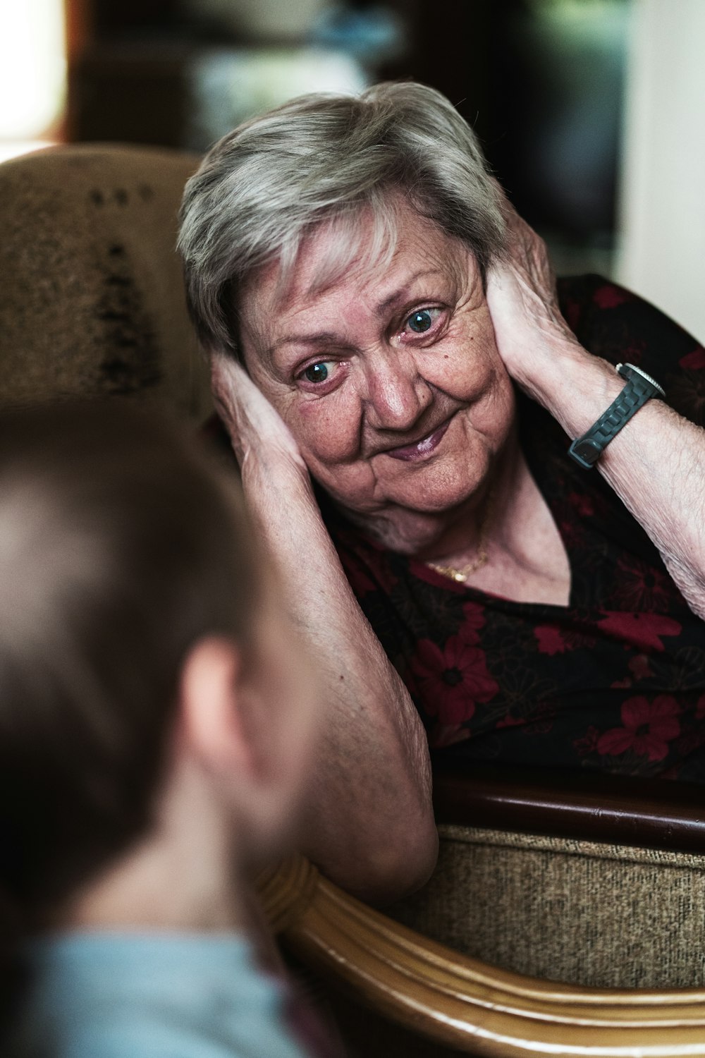 woman covering her ears photo