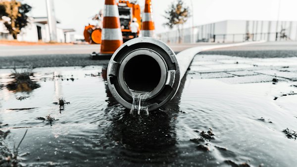 Water spraying from a split pipe