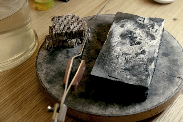 A collection of forensic evidence laid out for analysis.