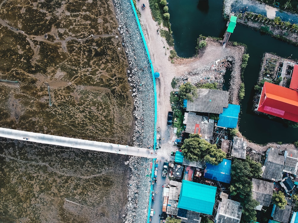 aerial view of buildings