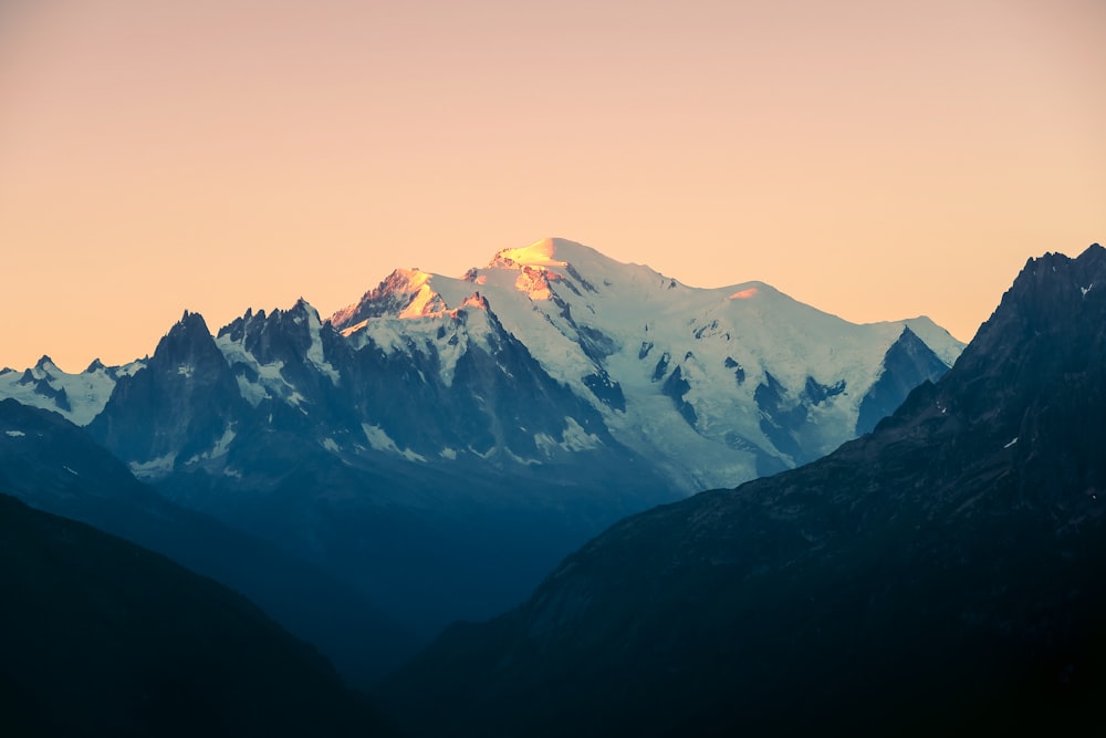 snow covered mountains