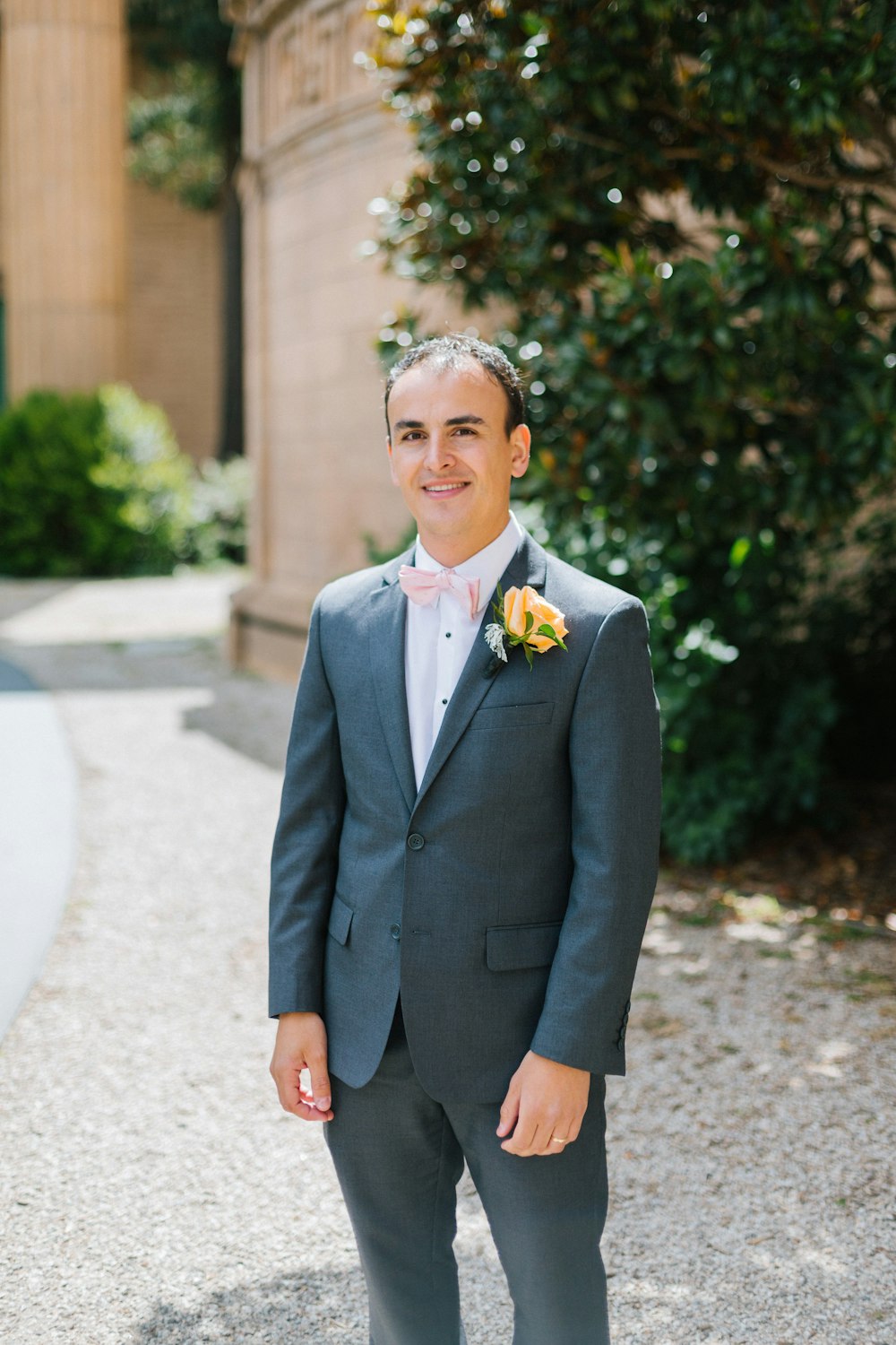 man wearing gray suit