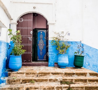 A welcoming entrance with a decorative door.