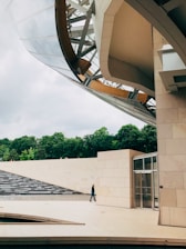 person walking near building