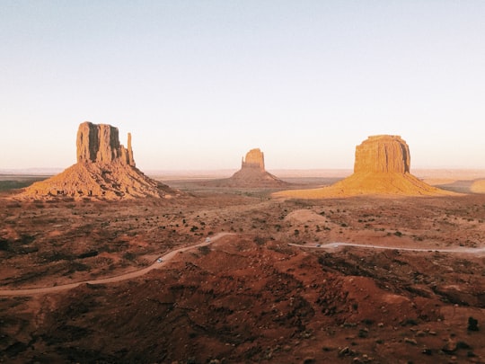 aerial view of brown canyon in Monument Valley United States