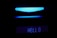 A black background showcases a digital display with a glowing blue light above a rectangular screen that reads 'HELLO' in bright letters.
