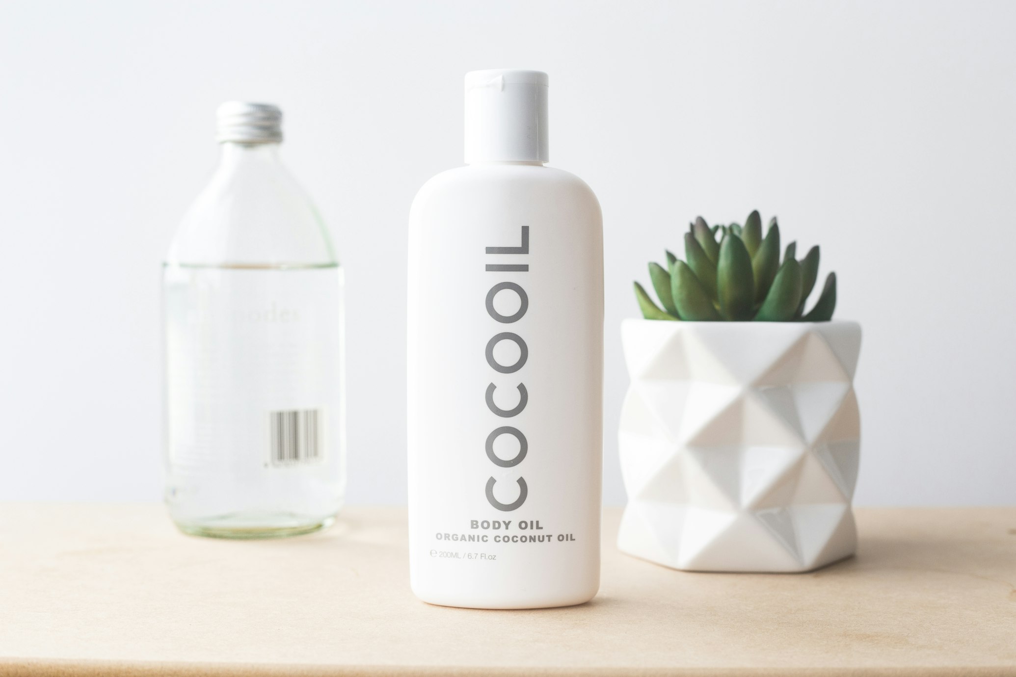 Artfully arranged skincare and beauty products