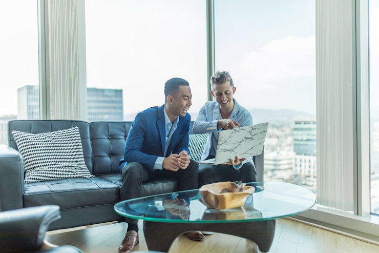 This CEO and entrepreneur are working on their laptops building a social media marketing strategy to showing bloggers how to make money on Facebook, Pinterest, and Instagram. Teamwork on this promotion will bring lots of sales for their startup.

Model: @Austindistel
https://www.instagram.com/austindistel/

Photographer: @breeandstephen
https://www.instagram.com/breeandstephen/

This photo is free for public use. ❤️ If you do use this photo, Please credit in caption or metadata with link to "www.distel.com". 