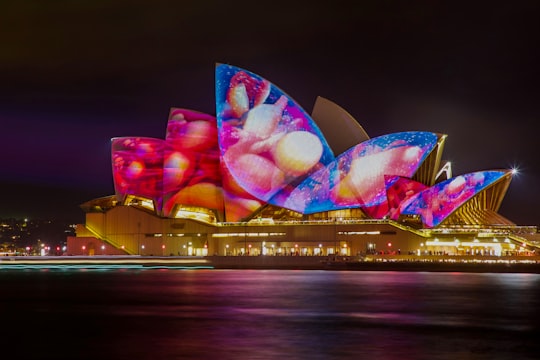 Sydney Opera House, Australia an nighttime in Hickson Road Reserve Australia