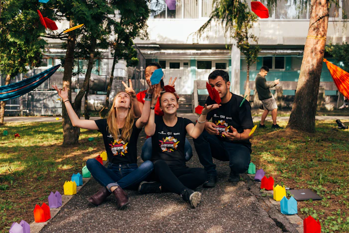 Students at a school event