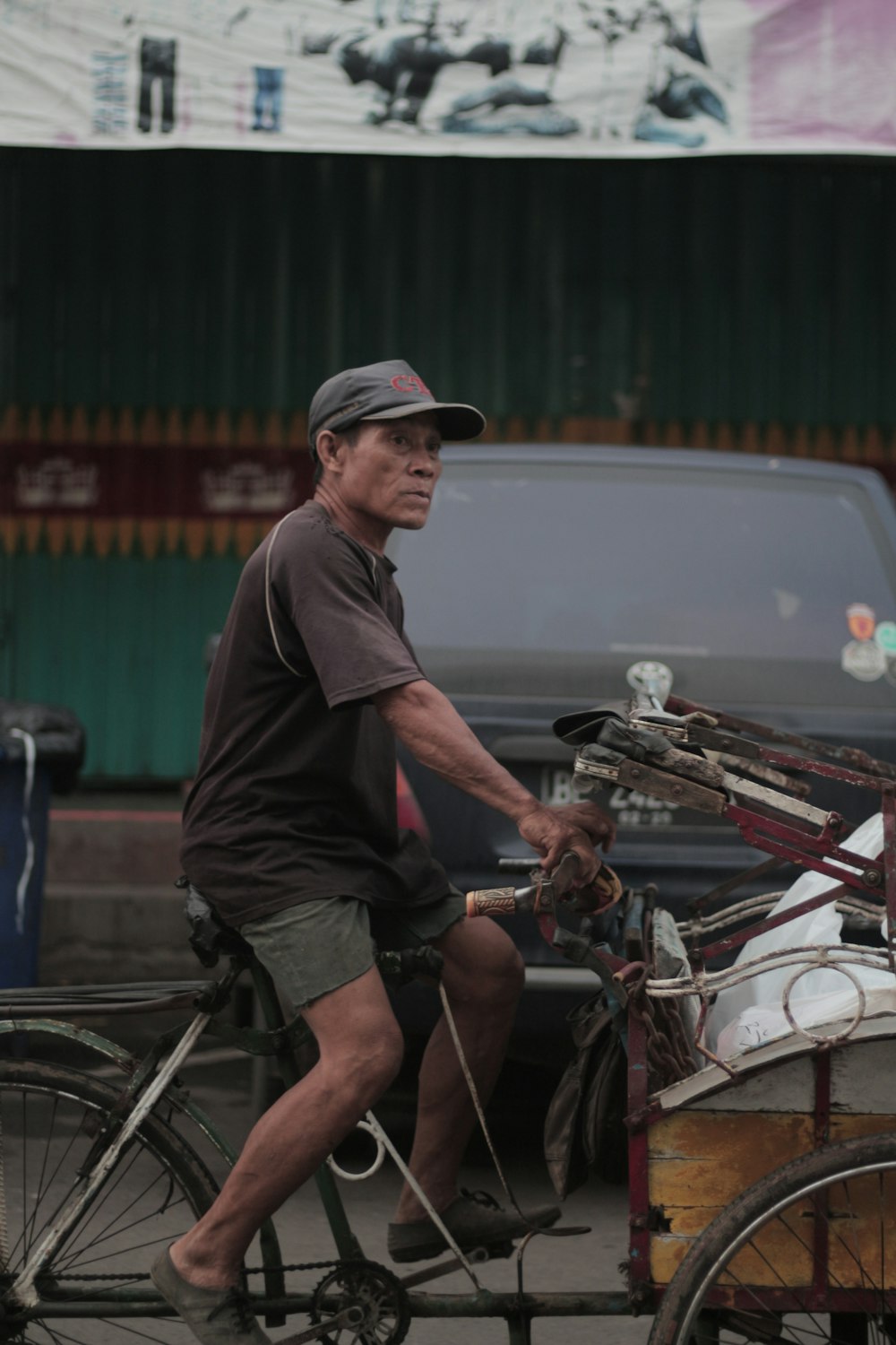 man riding bicycle