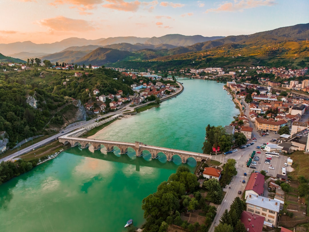body of water under bridge, Visegrad