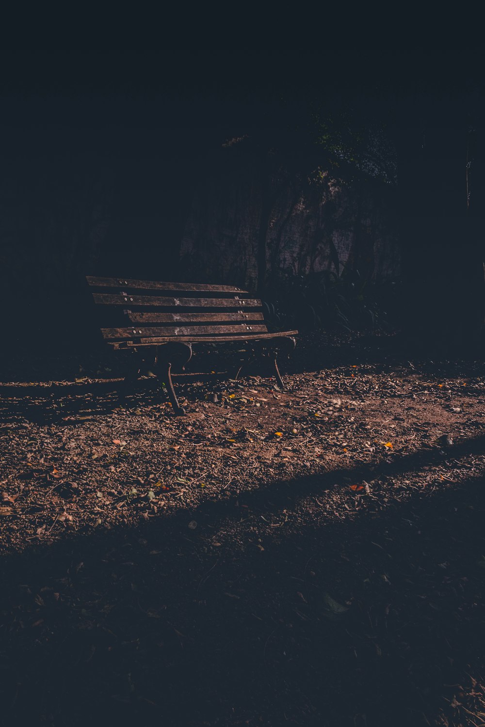 empty rusted bench