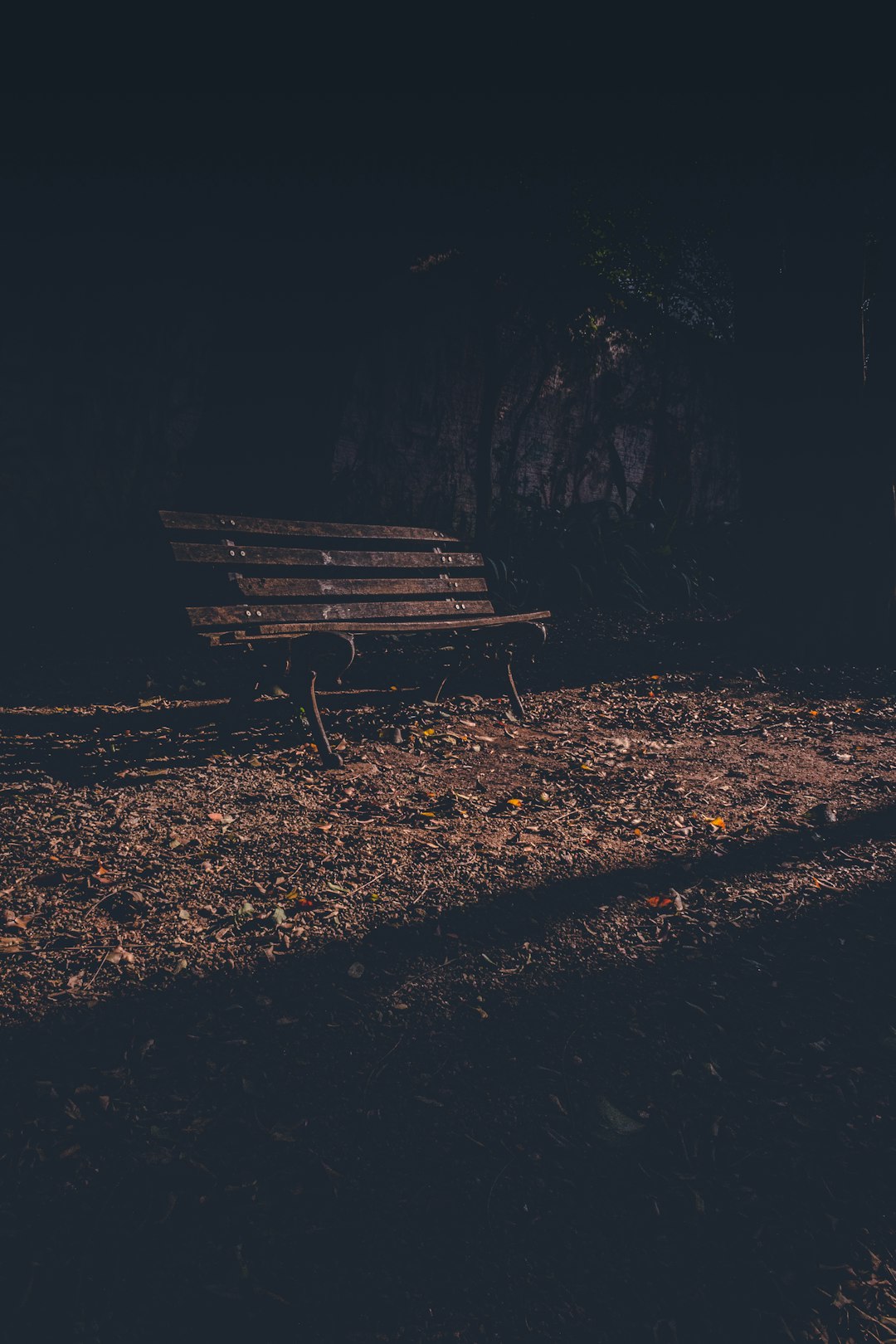 empty rusted bench