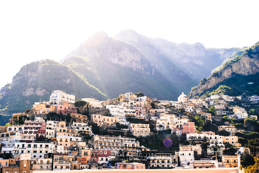 Homes on a hillside overlooking the coast