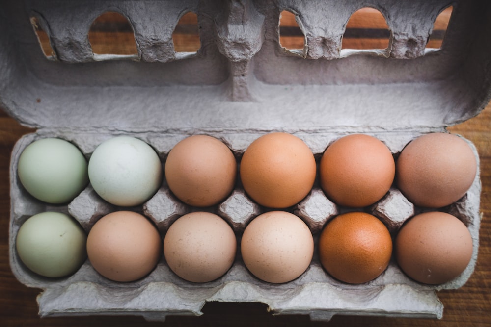 egg piled on tray