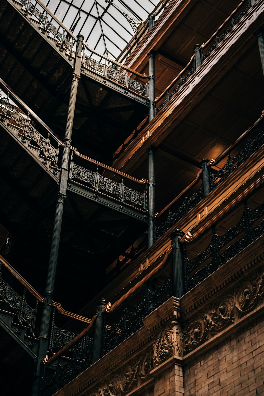 brown and beige wooden stairs