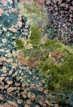 Close-up of textured mineral patterns inspiring the artwork.