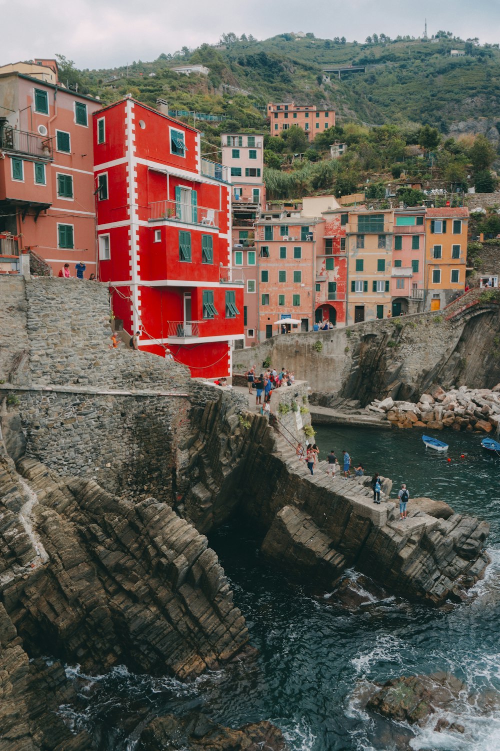 red and white concrete building