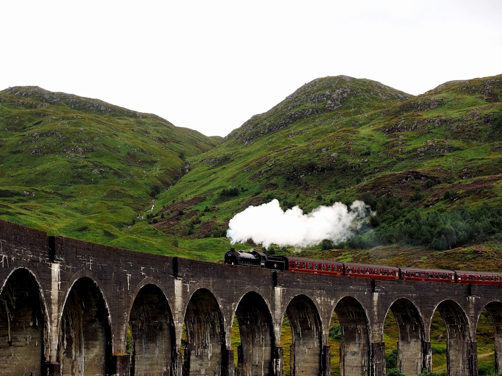 red and black train